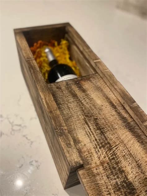 rustic wooden wine box custom works  mrc