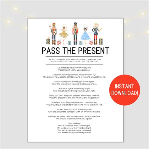 Pass the Present Game Printable | All FREE Printables