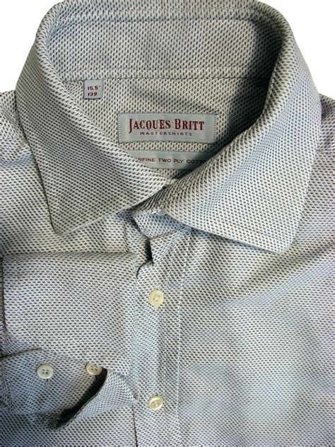 JACQUES BRITT Shirt Mens 14.5 S Grey - Brown Flecks - Brandinity