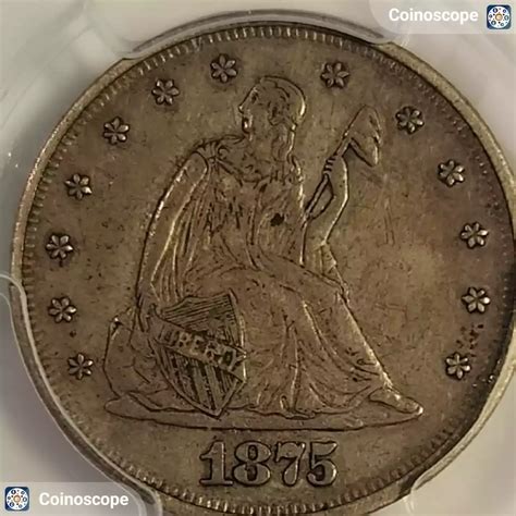 1875 Seated Liberty Twenty Cents PCGS XF-45 - Bob Paul Rare Coins