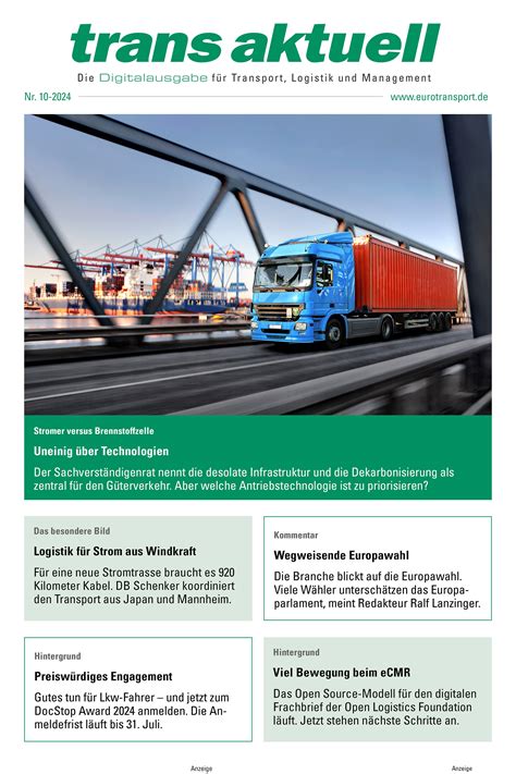 trans aktuell digital, Heft 08/2024