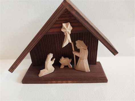 Wood Carved Nativity Scene - Etsy