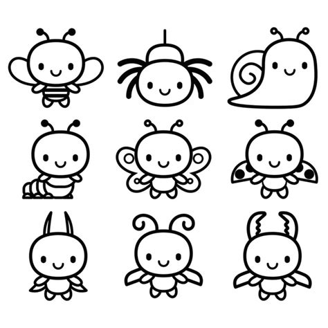 set  cartoon cute bugs isolated stock vector  aratehortua
