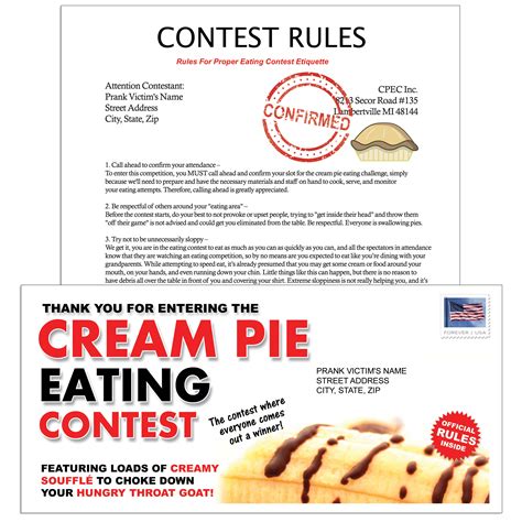 Cream Pie Eating Contest Anonymous Mail Prank Letter – Design Doggie