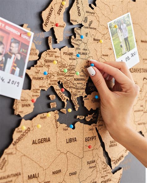 Push Pin Travel Map, Large Push Pin Black World Map, Detailed World Map ...