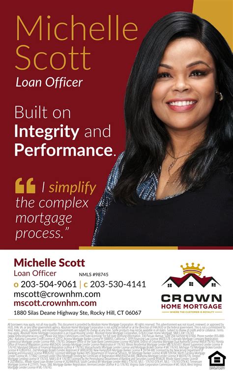 Michelle Scott · Loan Officer · NMLS 98745 · Crown Home Mortgage
