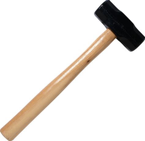 Wooden Mallet PNG Image with Black Handle