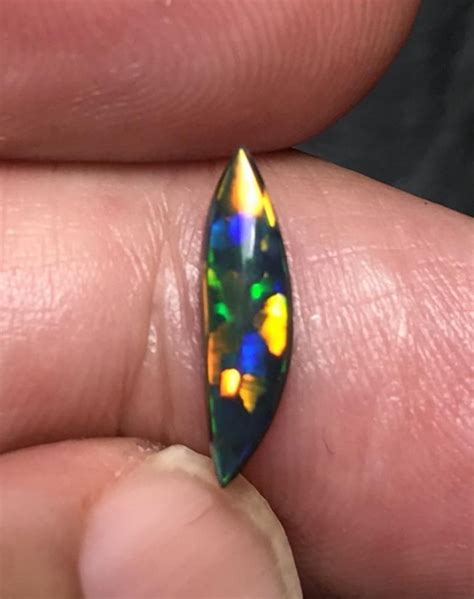 RARE Harlequin Color Combination 13mm Lightning Ridge Black Opal ...