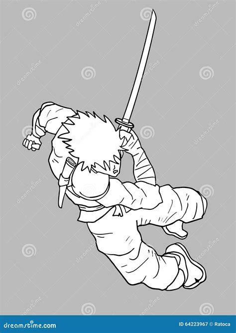 samurai attack stock vector illustration  fight male