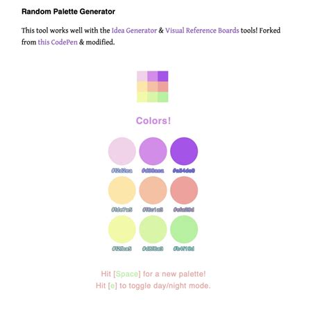 Launching the Color Palette Generator! : Art Resources + Tutorials