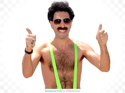 Borat in a green swimsuit shows cool - PNGate