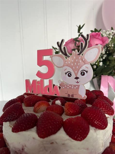 Baby Deer Cake Topper, Deer , Baby Deer Cake Topper, Name and Age ...