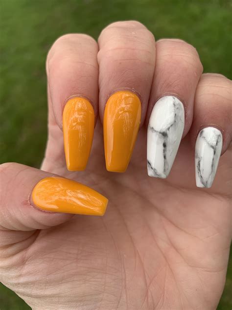 Mustard Marble gel nails | Fall gel nails, Gel nails, Fall nail art