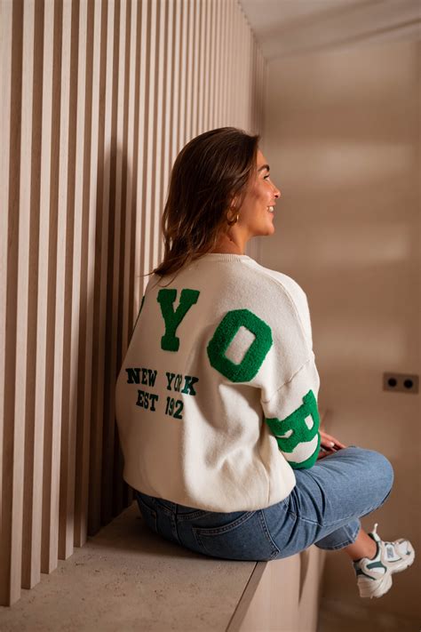 Ecru and Green Brooklyn Sweater – Easy Clothes North America