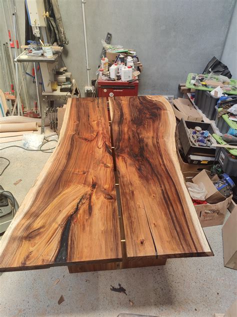 Completed split design dining table : r/woodworking