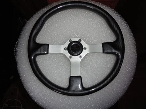 Gussi Boat Steering Wheel Black Carbon Look with Brushed Spoke ...