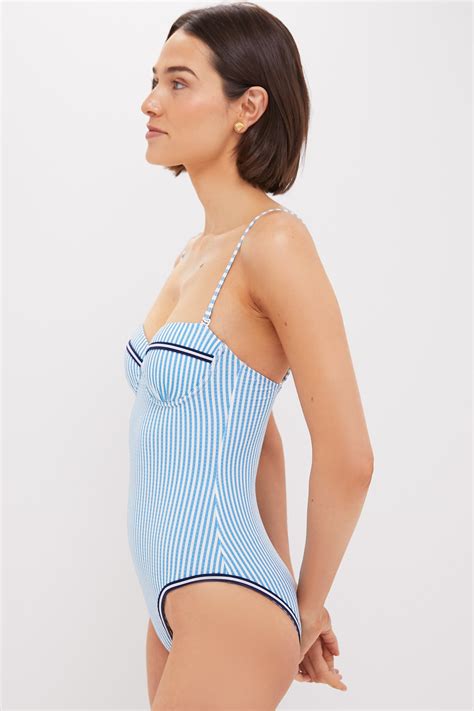 French Blue Brule Stripe Alma One Piece | Solid & Striped