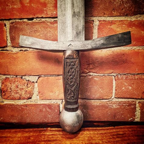 wooden sword replica medieval arming sword etsy