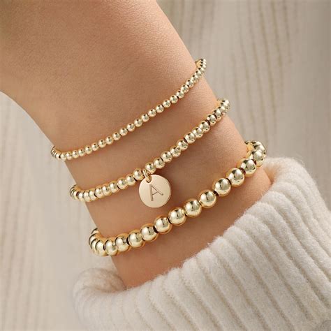 turandoss layered bracelets  women dainty stackable gold beaded