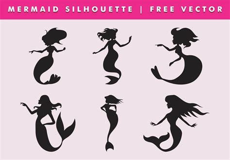 Mermaid Silhouette Vector 92298 Vector Art at Vecteezy