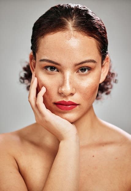 Premium Photo | Beauty lipstick and face portrait of woman with luxury