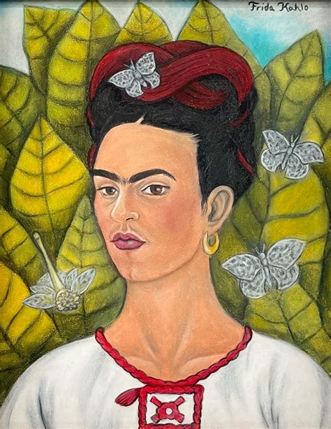 Lot - ATTR. FRIDA KAHLO "AUTORRETRATO" MIXED MEDIA ON PAPER