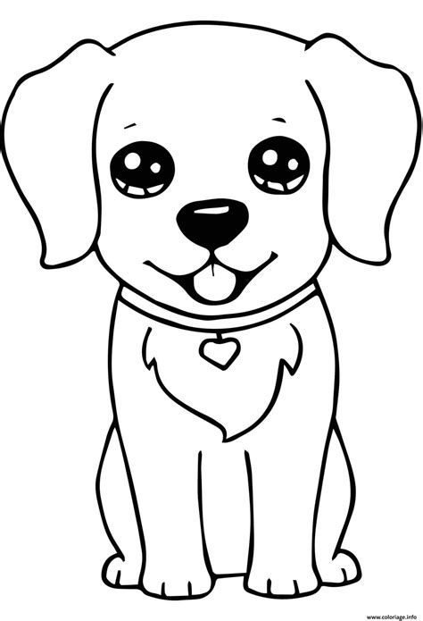 Coloriage Chien Kawaii A Imprimer En 2021 Chien Coloriage Dessin De