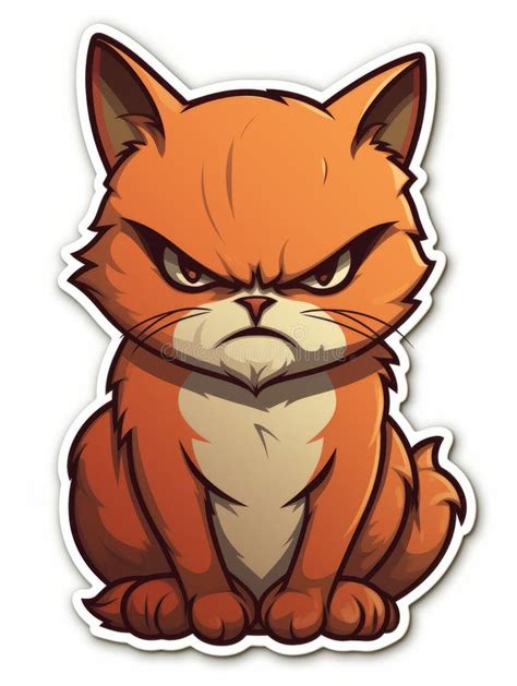 Evil Kitten Sticker in Cartoon Style Isolated Isolated, AI Stock ...