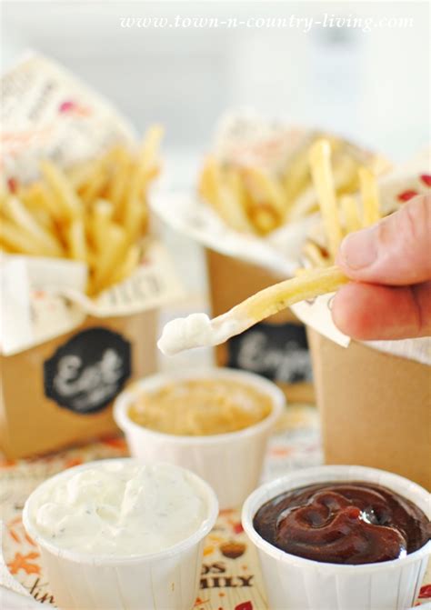 quick  easy french fries  dipping sauces town country living