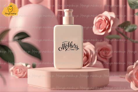 cosmetic bottle labels graphic  mangomockup creative fabrica