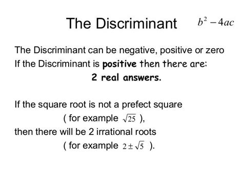 Quadratic Equation and discriminant