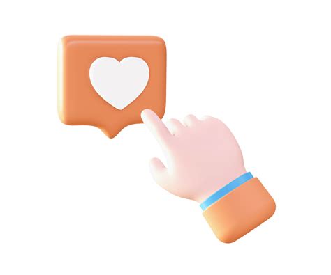 3d Hand clicks like button icon for UI UX web mobile apps social media