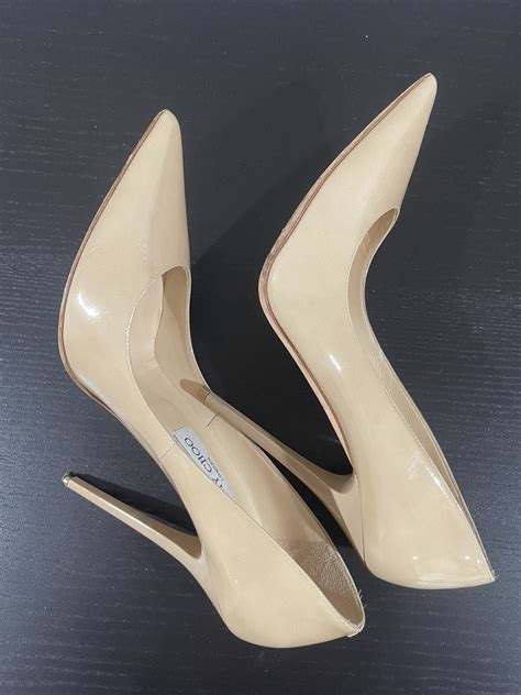 Jimmy Choo Anouk Patent Leather Nude Women's Heels P… - Gem