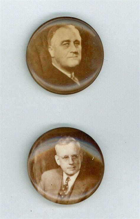 Franklin Roosevelt Alf Landon Matching Presidential Campaign Pinback ...