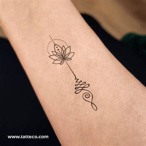 Lotus unalome temporary tattoo, get it here