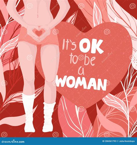Women Menstruation Period Vector Illustration. Female Hips with Hand