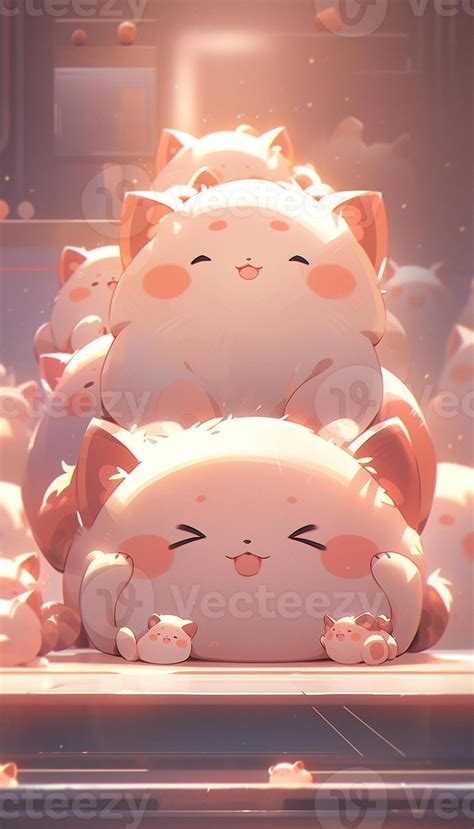 cute anime cats wallpaper