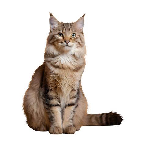 AI generated Siberian feline against golden backdrop isolated 42573879 PNG