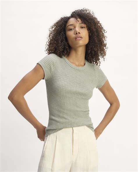 The Cozy-Rib Tee Sage Green – Everlane