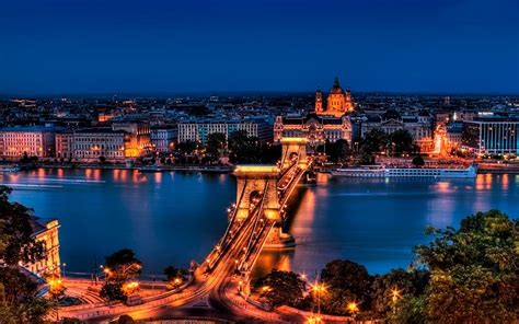 Szechenyi Chain Budapest Beautiful City Night View : Wallpapers13.com