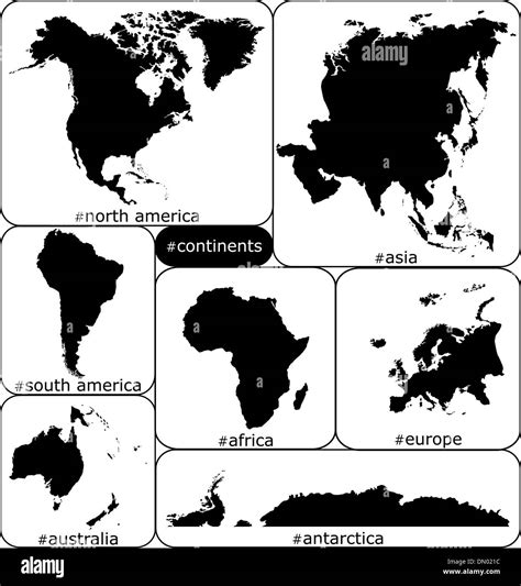 continents black  white stock  images alamy