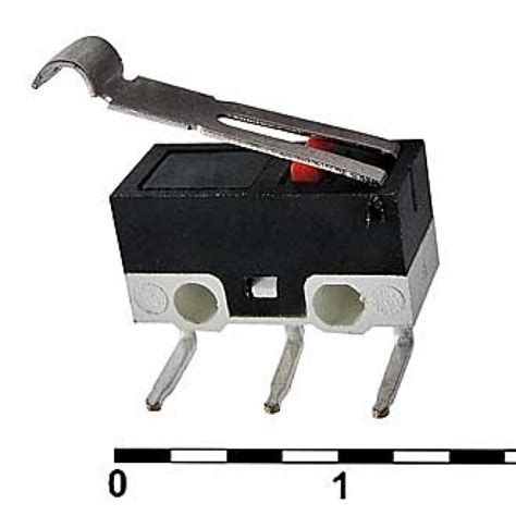 DM1-02D-30G-G, Микропереключатель с рычагом 12.8х6.5х5.8мм 2А 125В ...