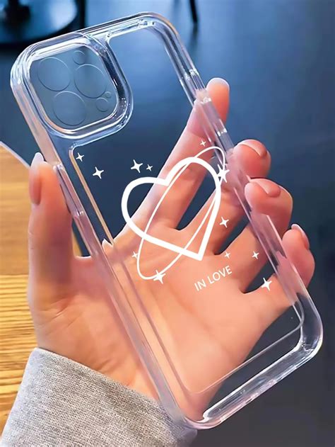 Heart Pattern Clear Phone Case | Pretty phone cases, Apple phone case