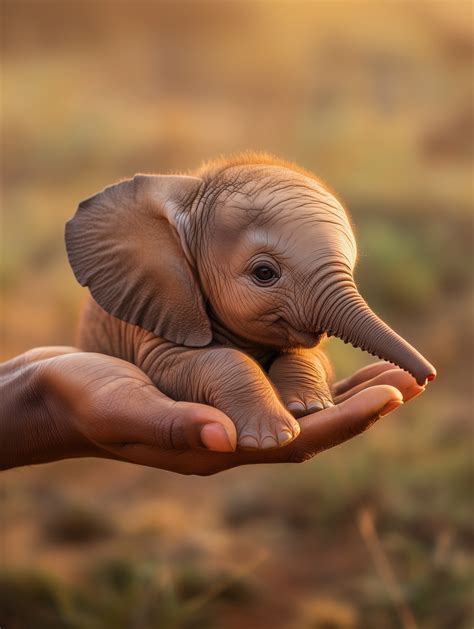 Baby Elephant in the Palm of My Hand - Etsy