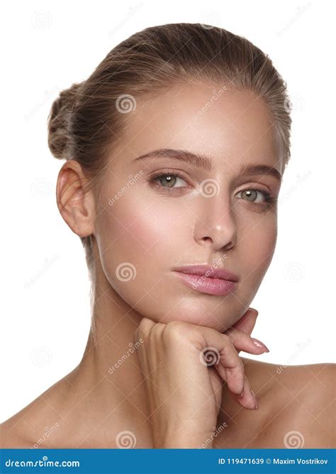 Portrait of a Young European Girl with Pure Clean and Healthy Smooth