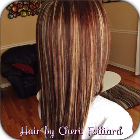 red lowlights in dark hair 3