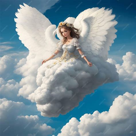 Premium AI Image | Beautiful girl in angel costume with wings on the stage