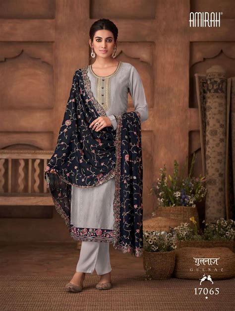 Amirah Gulnaz Vol 2 Fancy Silk Straight Style Suit Wedding Collection