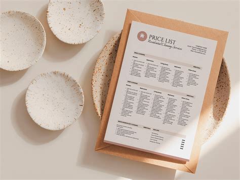 Cleaning Service Pricing List, Editable Clean Price List Template