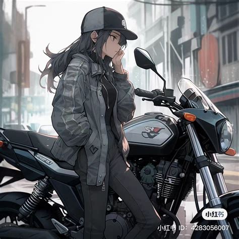 anime biker woman